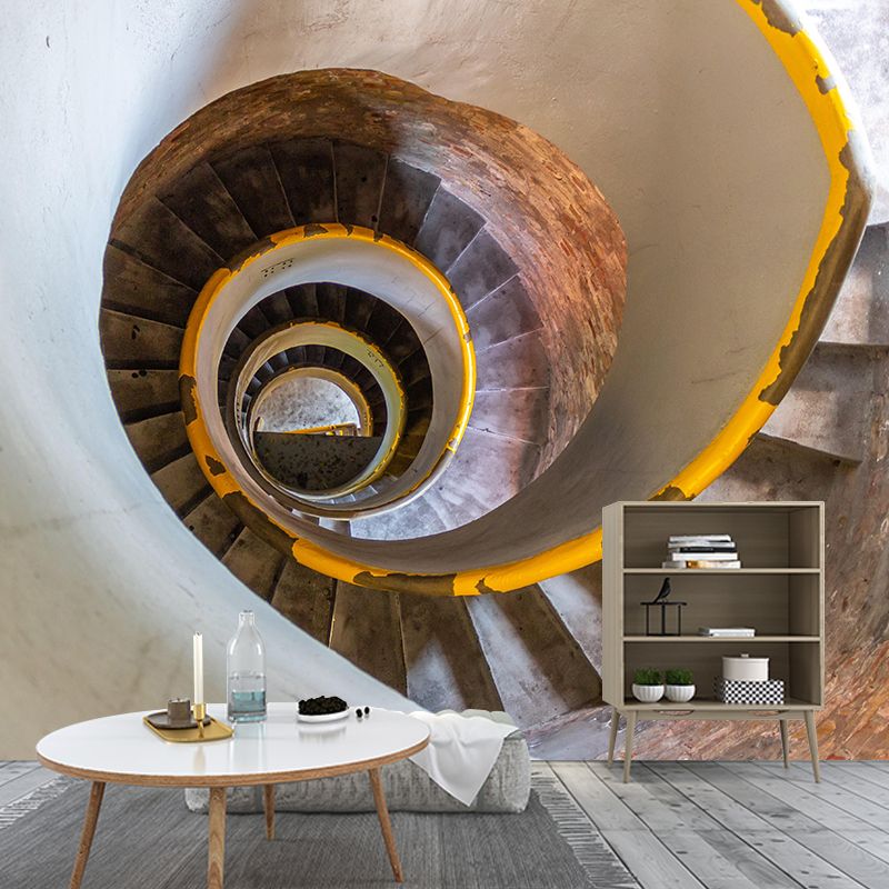 Spiral Staircase Wall Mural Decal Eco-friendly Mural Wallpaper for Bedroom