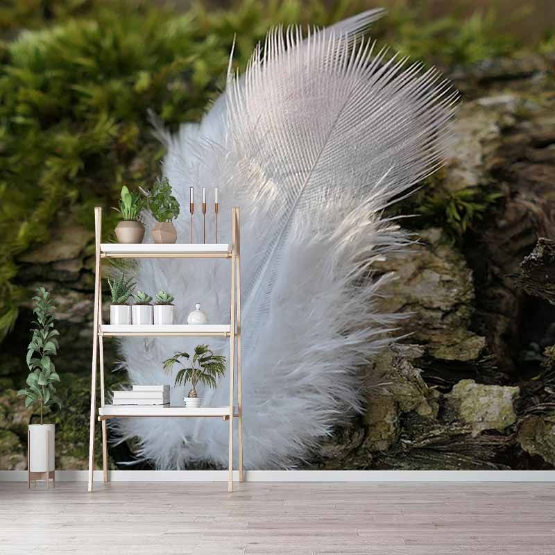 Minimalism Style Feather Mural Decal for Living Room Bedroom, Custom Size
