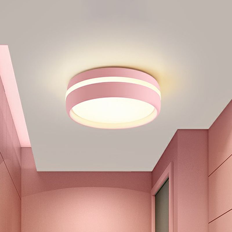 Iluminación de techo empotrada LED redonda minimalista metálica para jardín de infantes