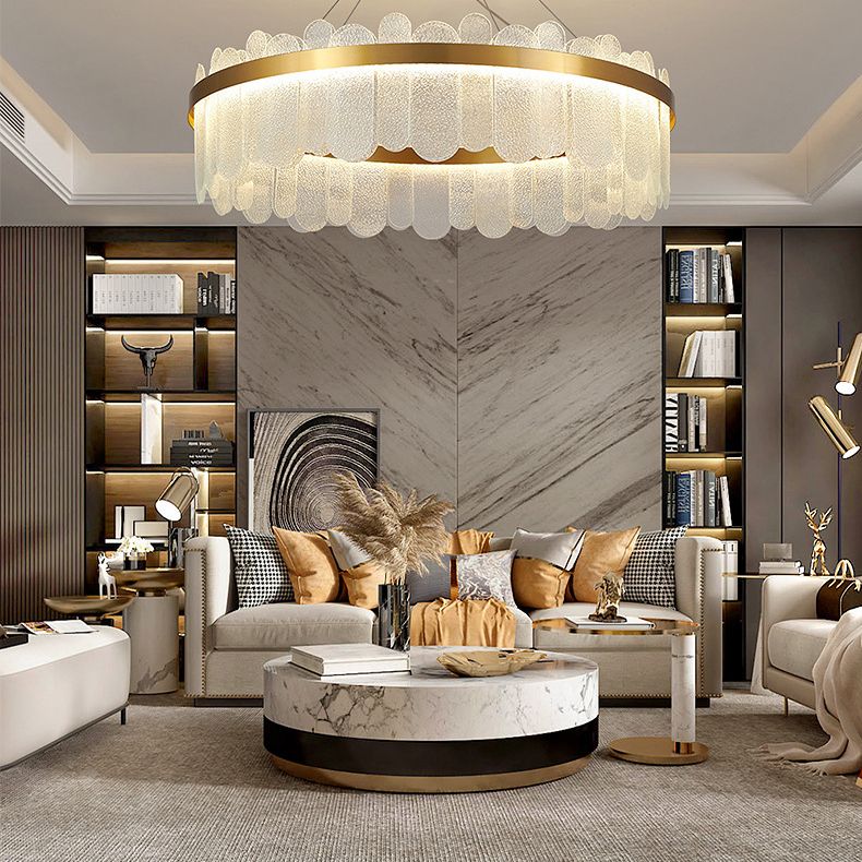 Modern Nordic LED Hanging Light Glass Geometric Chandelier for Living Room