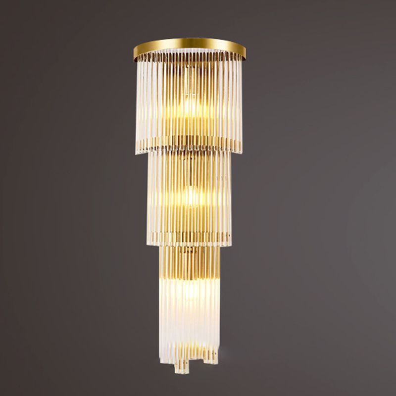 Modern Style Tiered Wall Sconce Crystal Sconces for Living Room