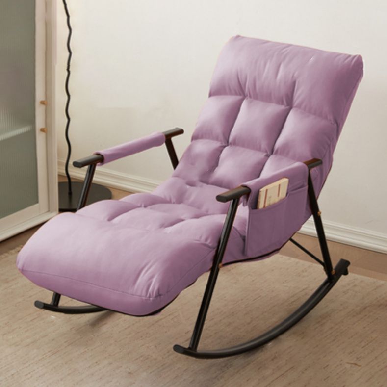 Contemporary Cushions Rocker Chair Metal Frame Spindle Rocker Chair for Living Room
