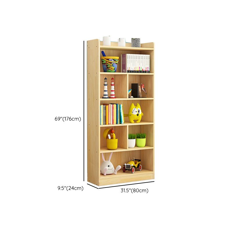 Modern Standard Bookcase Wooden Closed Back Bookshelf with Shelves