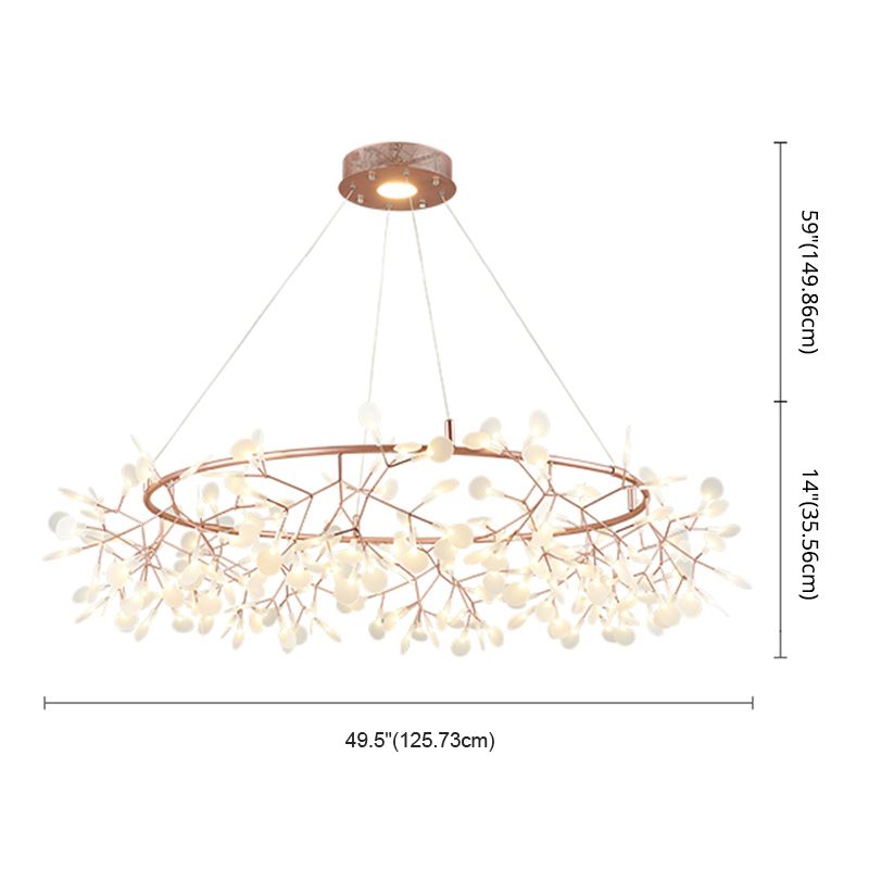 Rose Gold Sputnik Pendant Light in Modern Creative Style Stainless-Steel Firefly Ceiling Light with Acrylic Shade