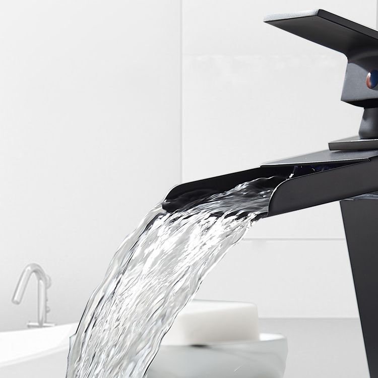 Waterfall Spout Vessel Sink Faucet Single Handle Square Faucet