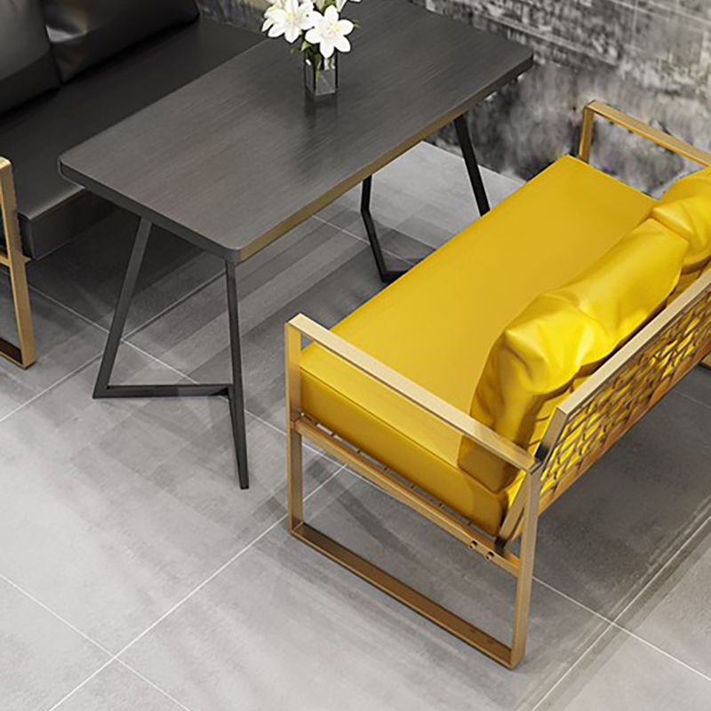 26.77" W Faux Leather Square Arm Sofa Contemporary Sofa for Living Room