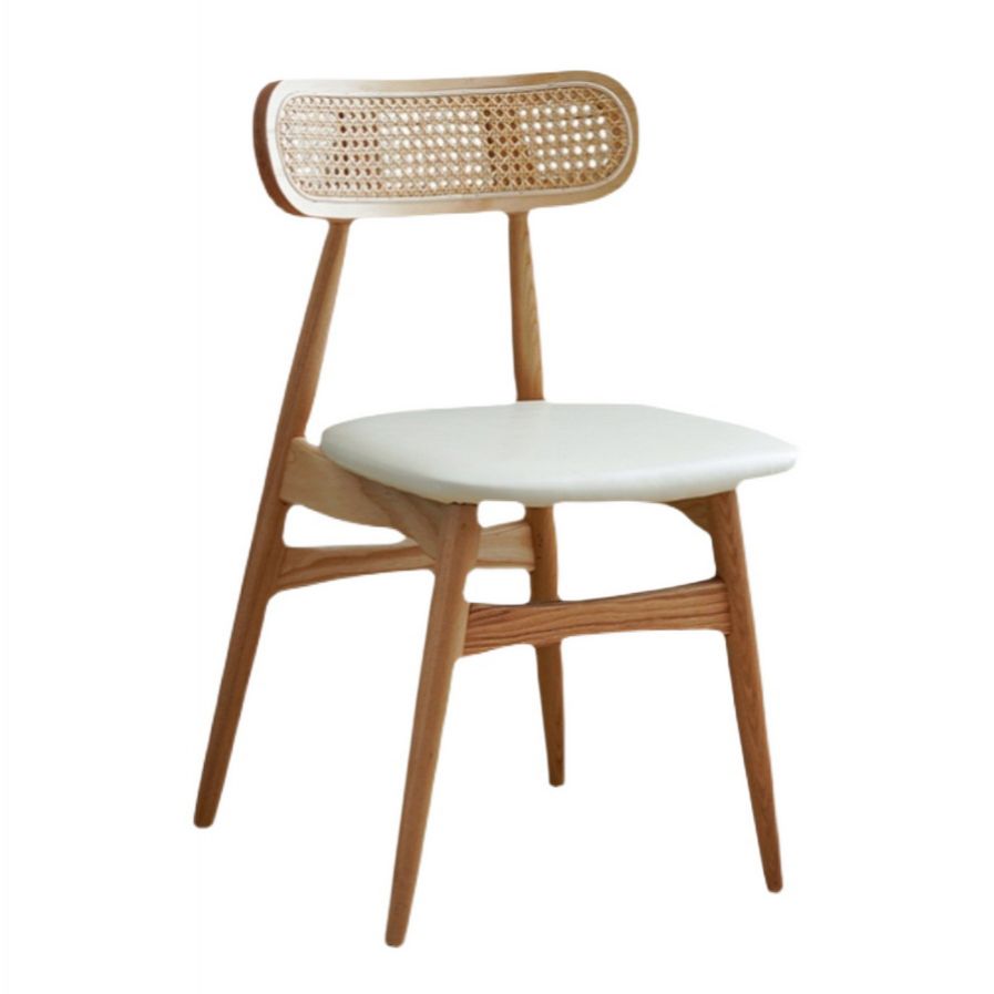 Silla de comedor de madera de estilo tradicional, silla auxiliar de comedor sin brazos con respaldo abierto (juego de 2)