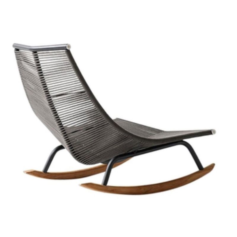 Modern Style Rocking Chair Metal Frame Wicker Spindle Rocker Chair with Light Legs