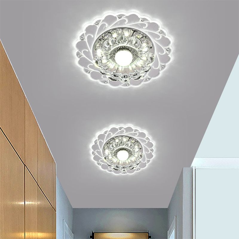 Bloom Flushmount Lighting Modernité Plafonnier LED en cristal à facettes transparent
