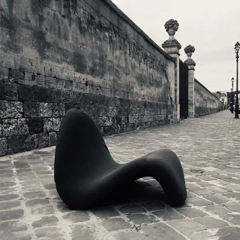 37.4" Wide Scandinavian Style Single Sofa Chair Fixed Backed Armless Chair