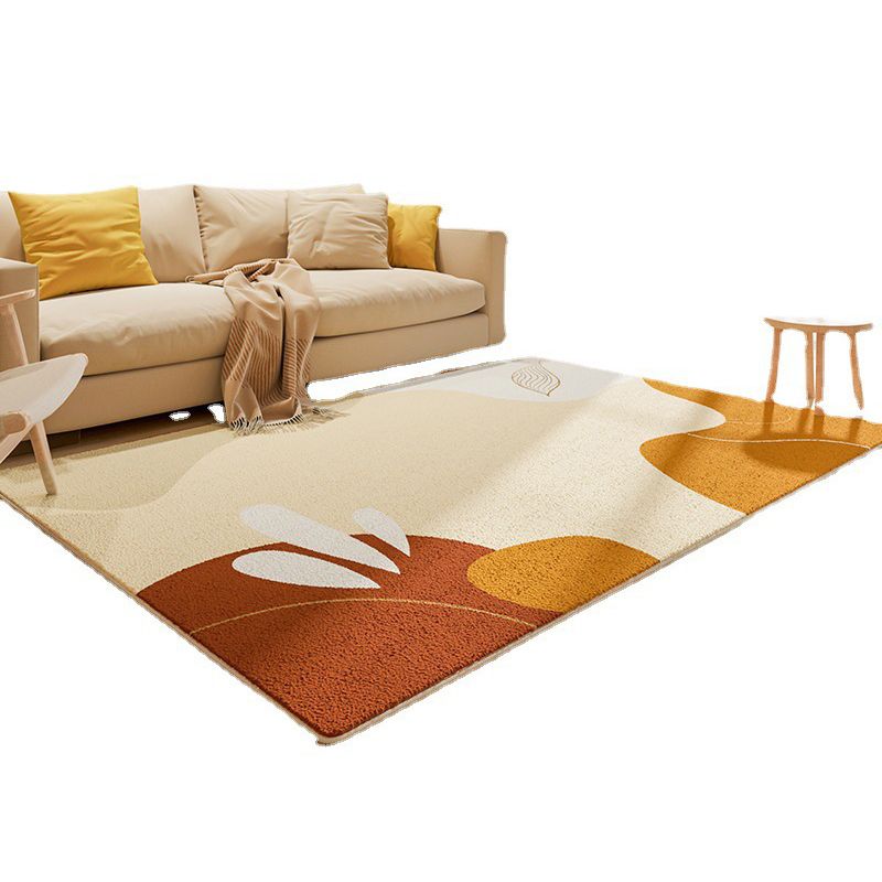 Light Grey Nordic Carpet Polyester Casual Carpet Non-Slip Backing Carpet for Drawing Room