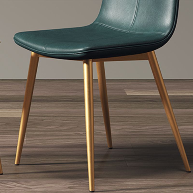 Modern Style Side Chair Faux Leather Dining Chair with Metal Leg