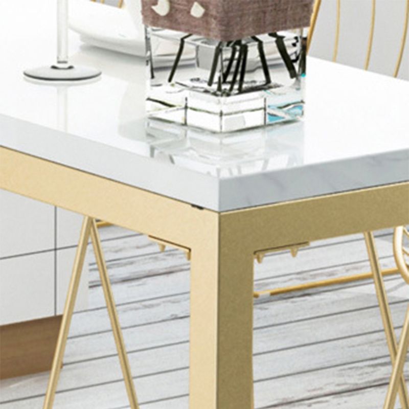 Glam Style Bar Table White Colour Rectangle Bar Dining Table for Living Room