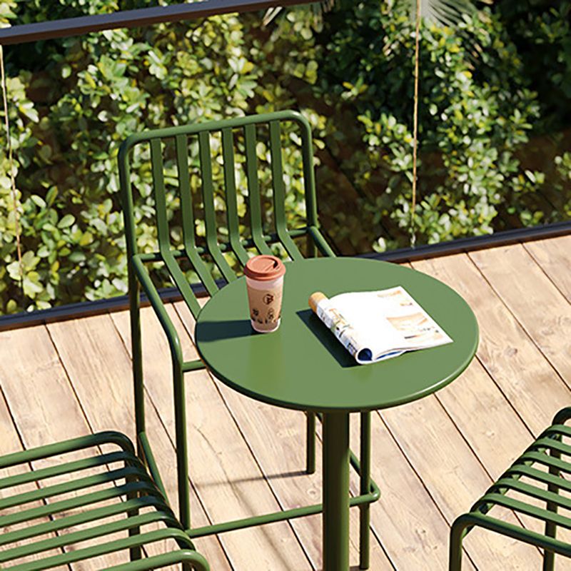 Round Metal Bar Table Modern Dining Table - 23.6" L x 23.6" W x 41.3" H