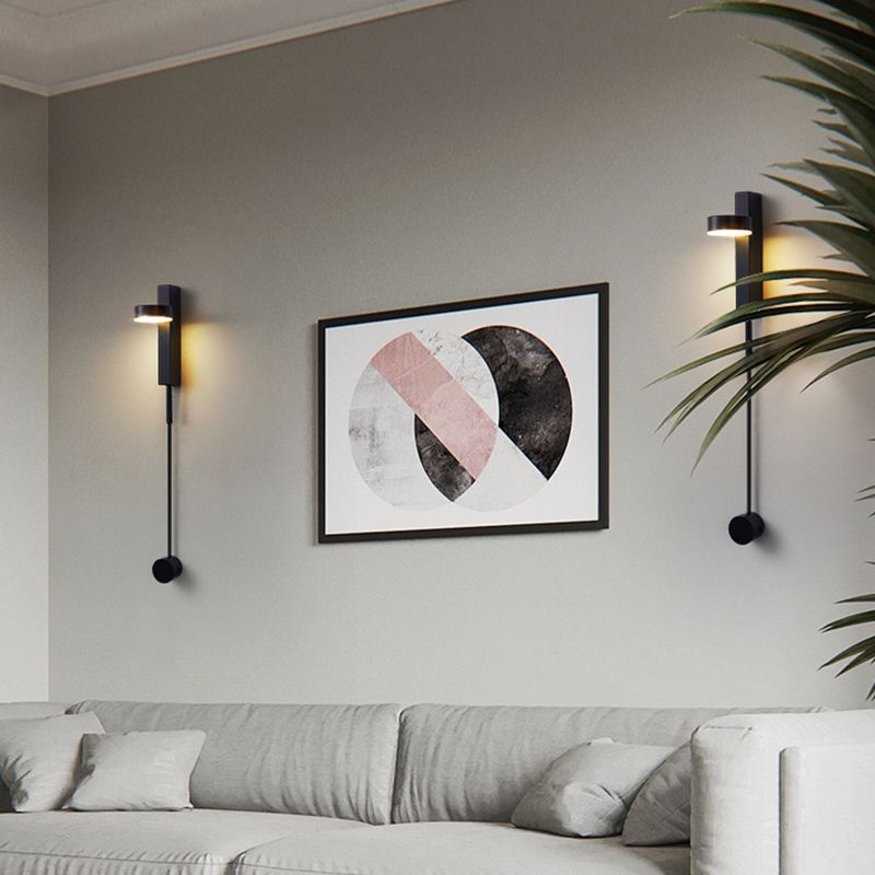 Round Shape Metal Wall Light Modern Style 1 Light Wall Mounted Light