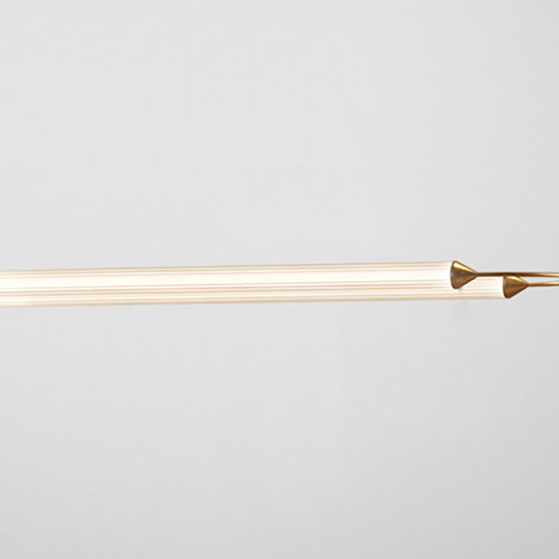 Acrylic 2-Light Island Light in Modern Simplicity Metal Linear LED Pendant Light in White