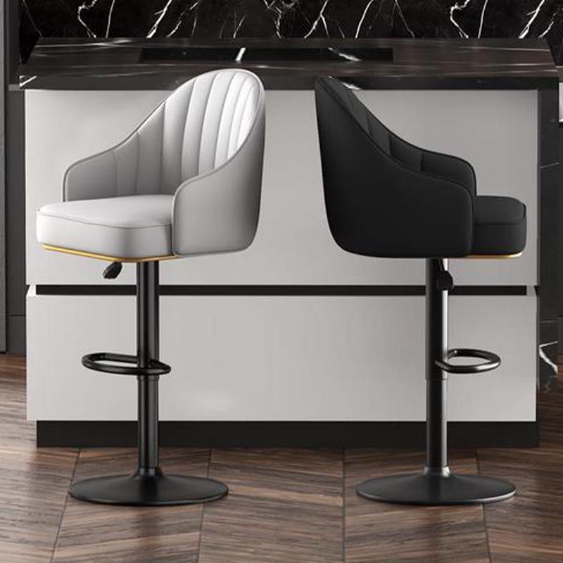 Industrial Style Metal Bar-stool PU Leather Counter Bar Stool for Kitchen