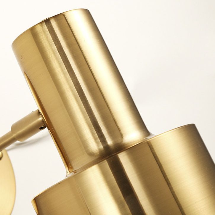 Postmodern Swing Arm Wall Sconce Metallic Wall Mounted Lighting for Coffee Shop