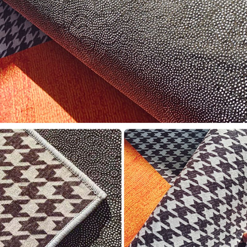 Orange Modern Rug Blending Striped Indoor Rug Non-Slip Backing Rug for Living Room