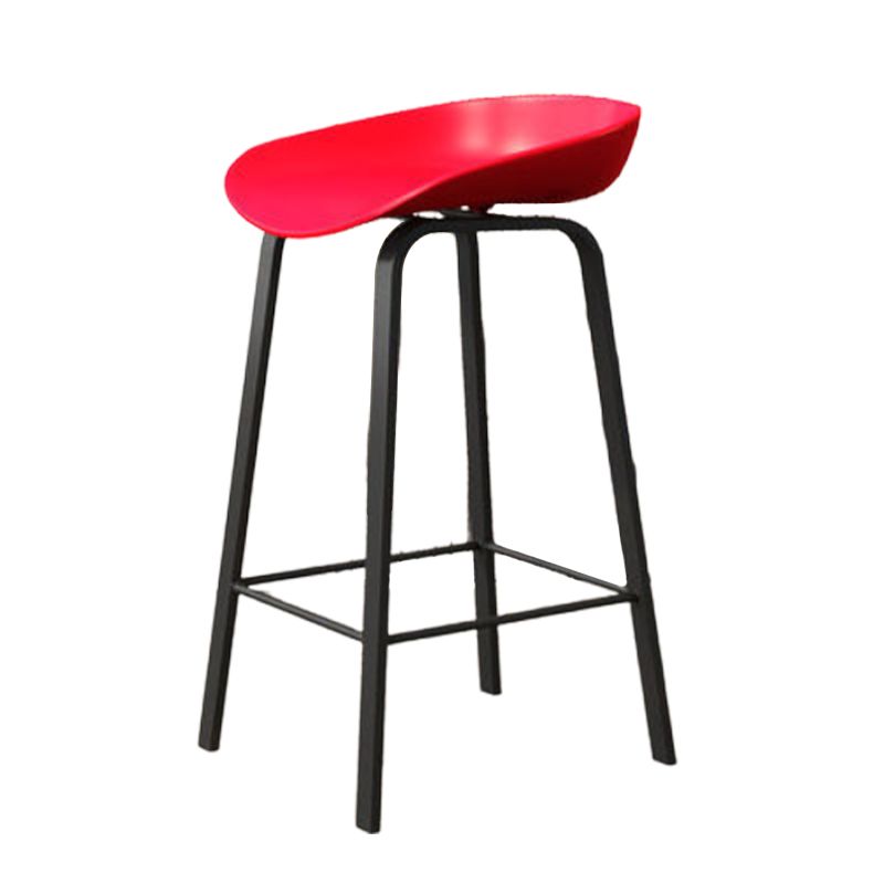 Modern Backrest Counter Stool Iron Bar Stool with Acrylic Seat and Pedal for Milk Tea Shop