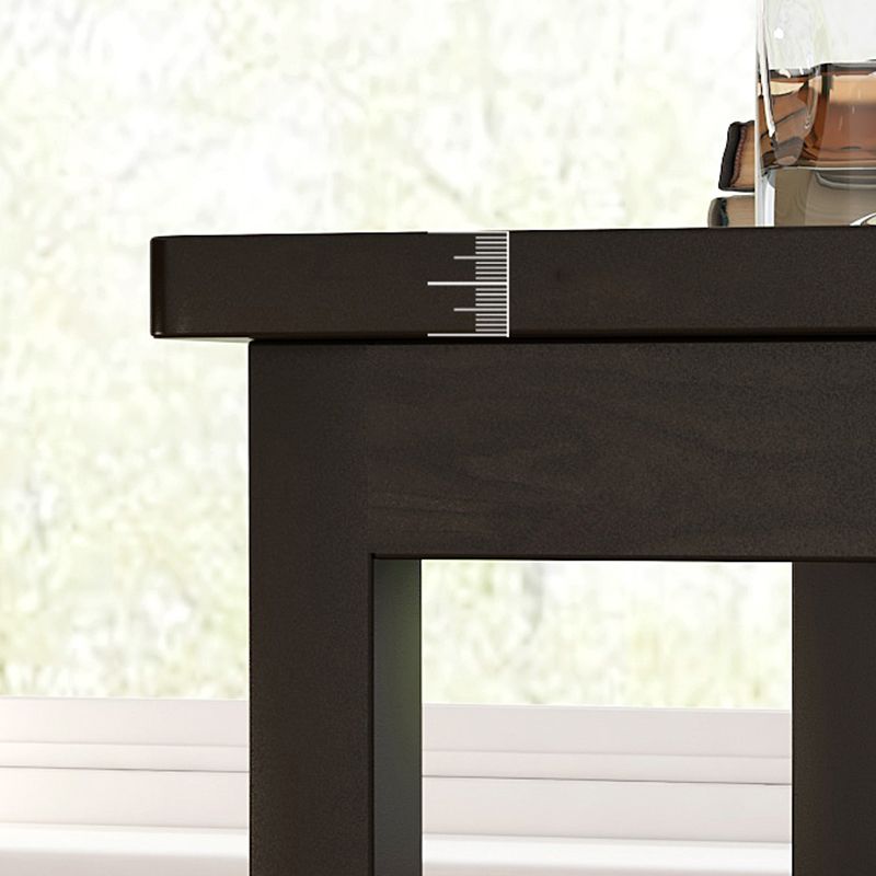 Scandinavian Wooden Geometric Side Table with Storage Shelf in Brown/Natural