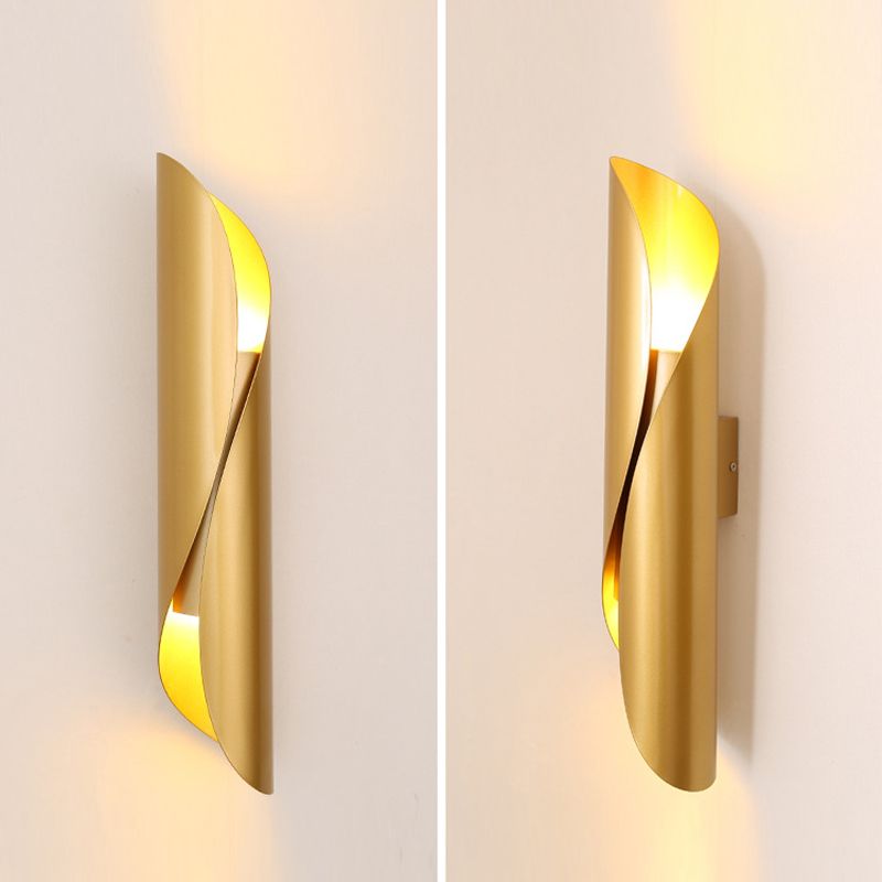 Modern Luxury LED Wall Lamp Wrought Iron Cylindrical Wall Sconce for Interior Spaces