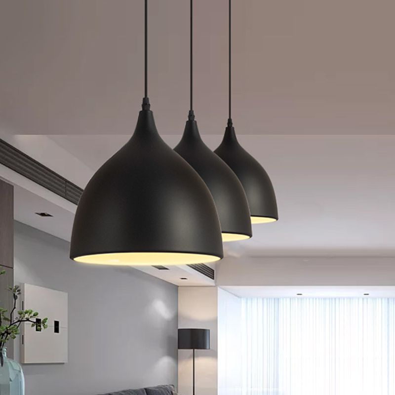 Forme de bol en métal Lumières suspendues modernes Macaron Style 1-Light Pendant Light pour bar