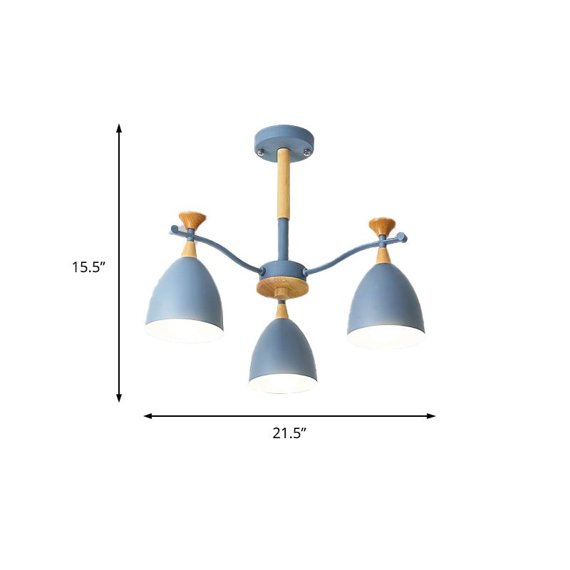 Zeitgenössischer Kegel Kronleuchter Anhänger Leuchtmetall 3/6/8 Lichter hängen Deckenleucht