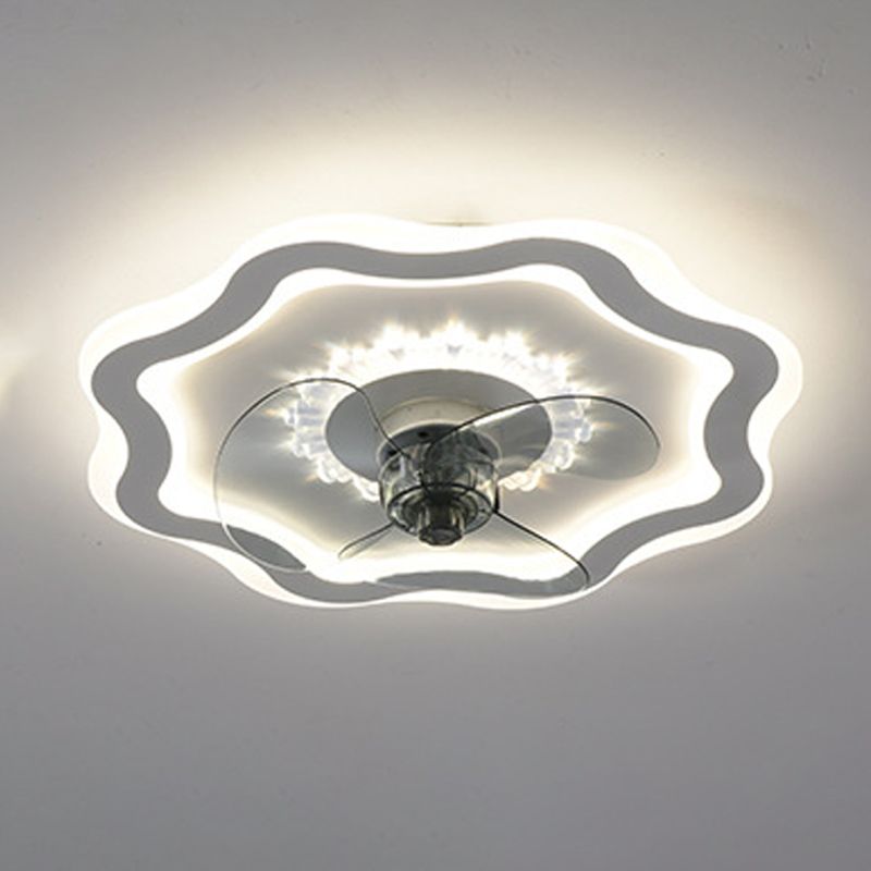 3-Blade Ceiling Fan Contemporary LED Fan with Light for Dining Room