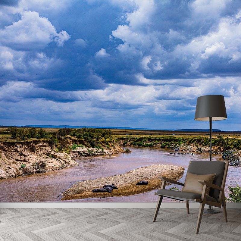 Photography Pattern Mildew Wall Mural Landscapes for Living Room