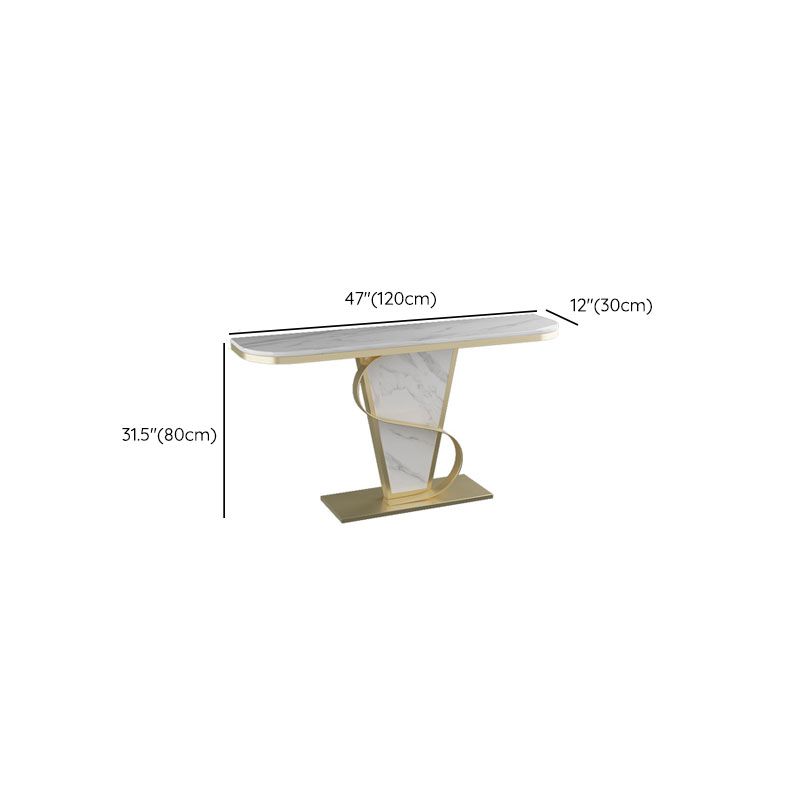 Glam Style Sofa Table Slate Top Console Accent Table for Entryway