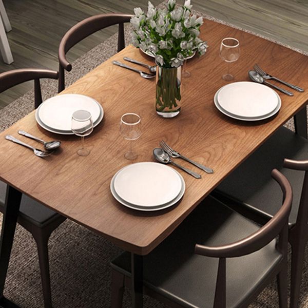 Rectangle Dining Table Pine Solid Wood Dining Table with Sled Base