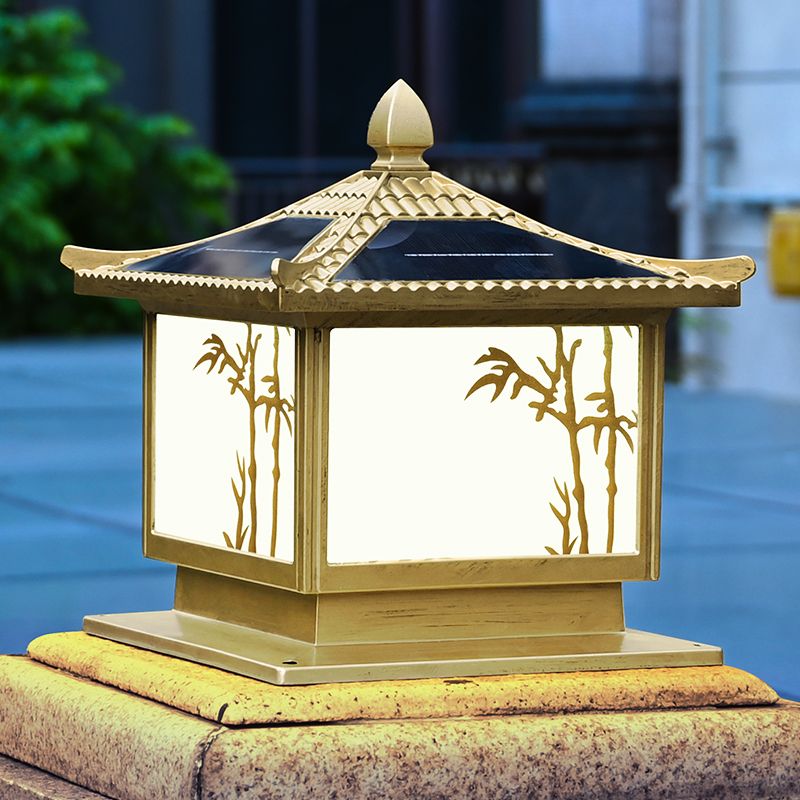 Modern Pillar Lamp Simplicity LED Solar Lighting Fixture for Garden