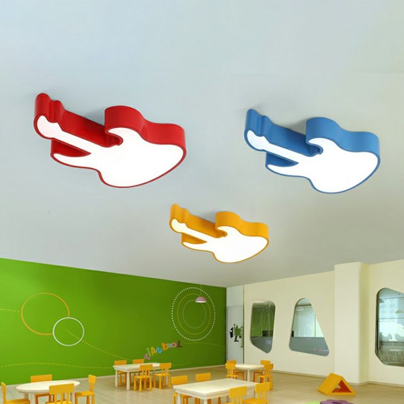 Guitare bébé chambre plafonnier acrylique enfants LED plafonnier