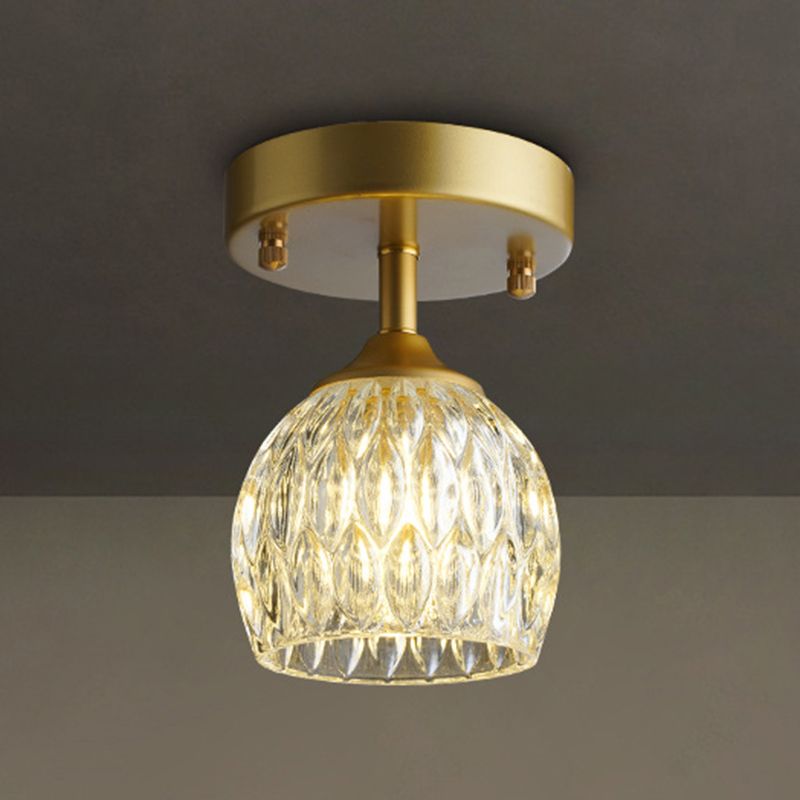 Contemporary Ceiling Lamp Minimalist Glass Shade Flush Mount Light Fixture