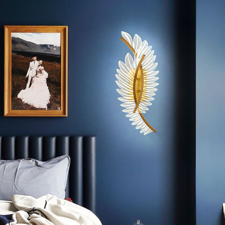 Iluminación de pared acrílica de cobre contemporánea Discina LED de pared LED para dormitorio