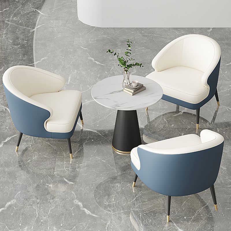 23.62" Wide Arm Chair Faux Leather Recessed Arms Accent Chair