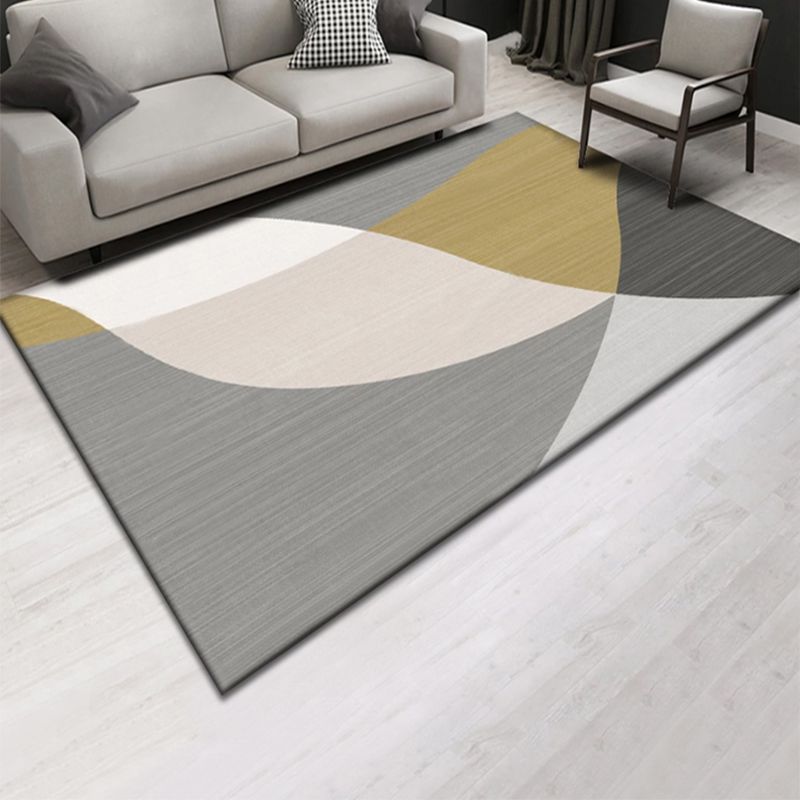 Multi Color Simple Rug Cotton Blend Geo Printed Area Rug Easy Care Anti-Slip Backing Carpet for Decoration