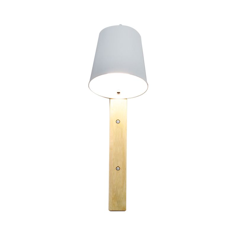 Wall Lamp met metalen belmuur Modern 1 kop zwart/wit sconce verlichtingsbeveiliging met rechthoekige houten achterplaat