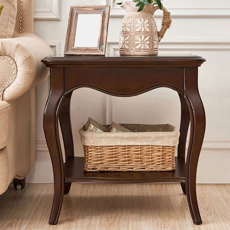 Traditional Square End Table 4 Legs Sofa Side End Table for Living Room