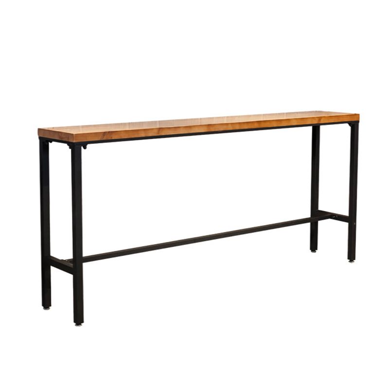 1/5 Pieces Industrial Rectangle Pub Table Set Wooden Counter Table with High Stools