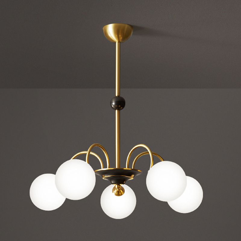 Glass Bronze Chandelier in Modern Luxury Style Copper Globe Hanging Lamp for Interior Spaces