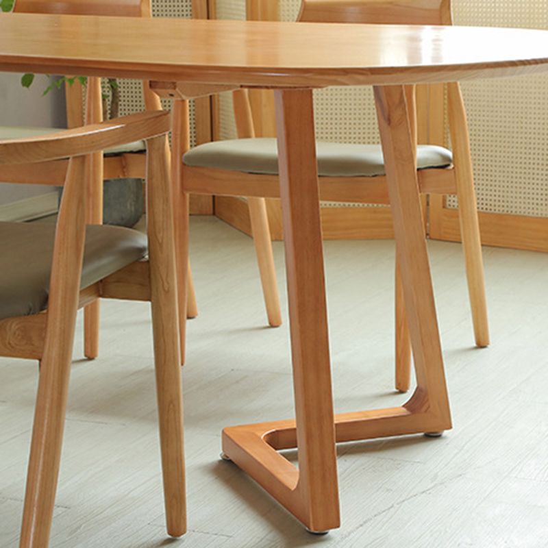 Modern Oval Pine Wood Dining Table Wood Base Home Dining Table