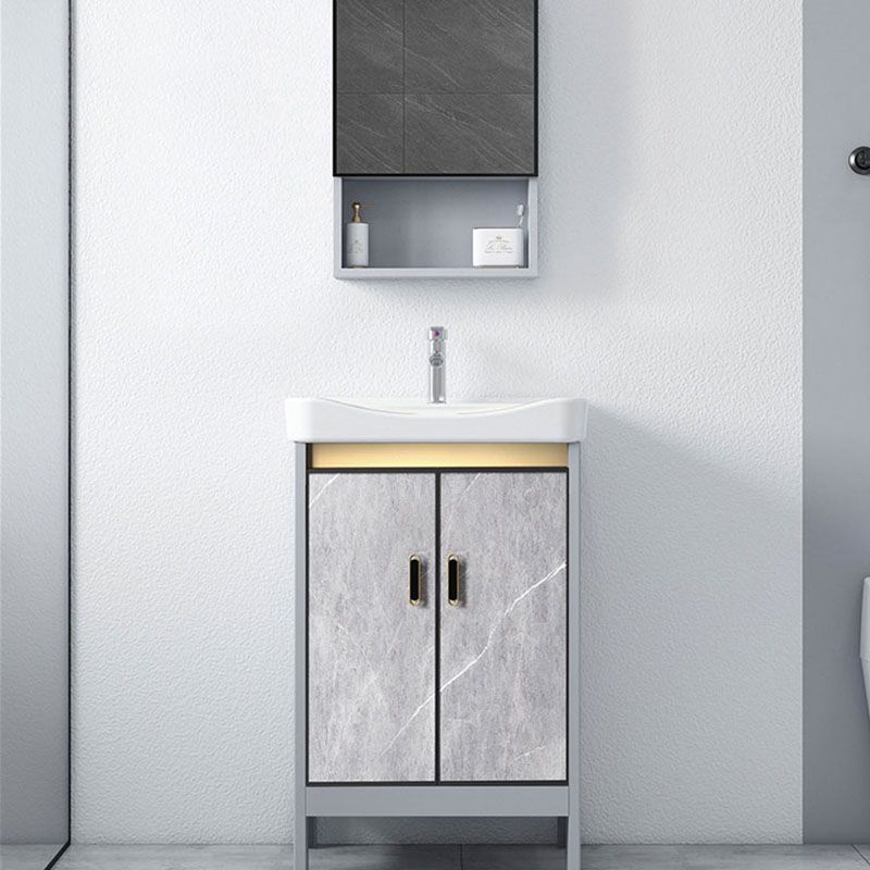 Modern Freestanding Vanity Sink Metal Bathroom Vanity Cabinet with Mirror Cabinet