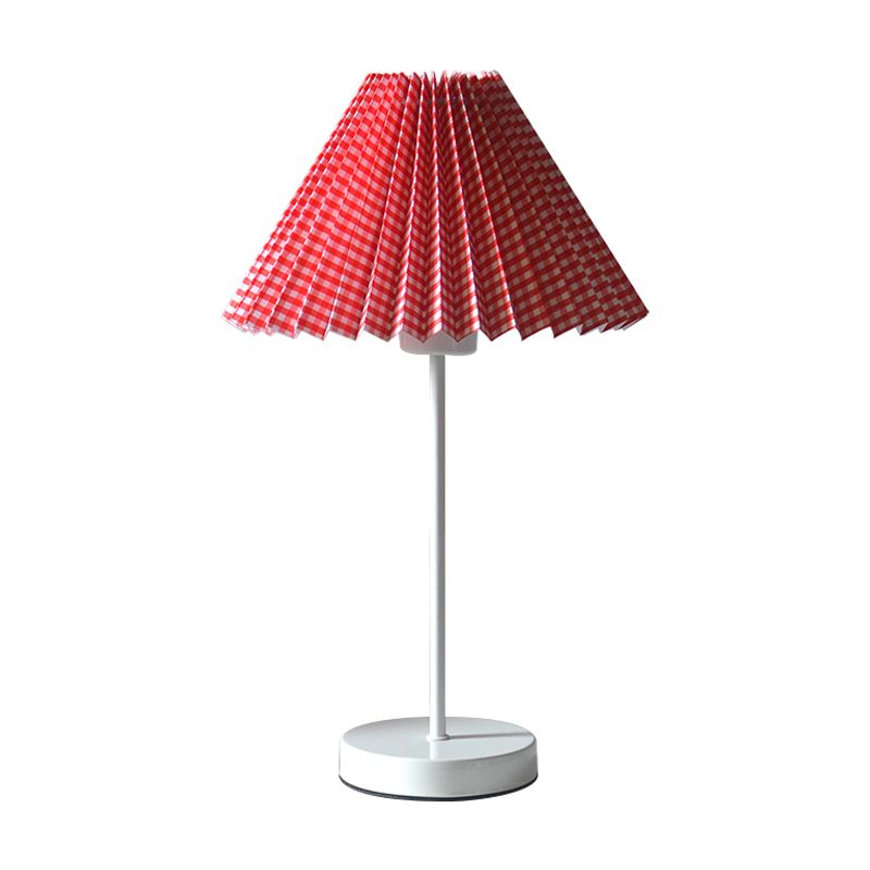 Luz de la mesa nocturna plegada roja/amarilla de la mesa de papel 1 lámpara de lectura de papel bulbo con base de hierro redondo