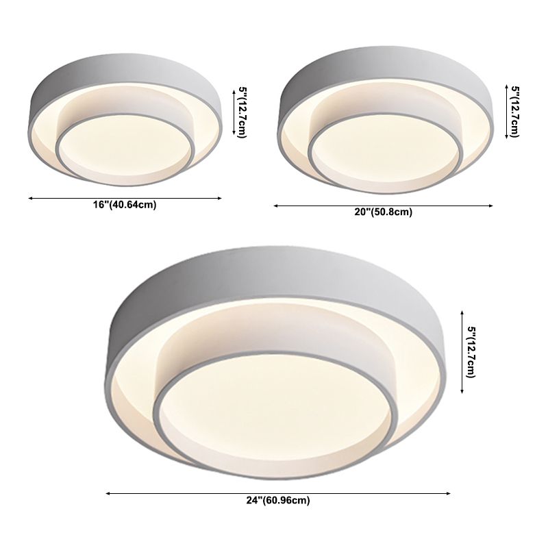 Lámpara de techo LED de hierro lacado, montaje empotrado circular de acrílico de estilo minimalista moderno