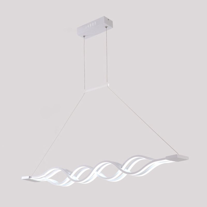 Luce isola a led a forma d'onda bianca nella moderna semplicità in ferro battuto luce a sospensione con ombra acrilica