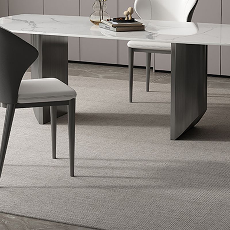 Industrial Sintered Stone Top Table Rectangle Table with Double Pedestal