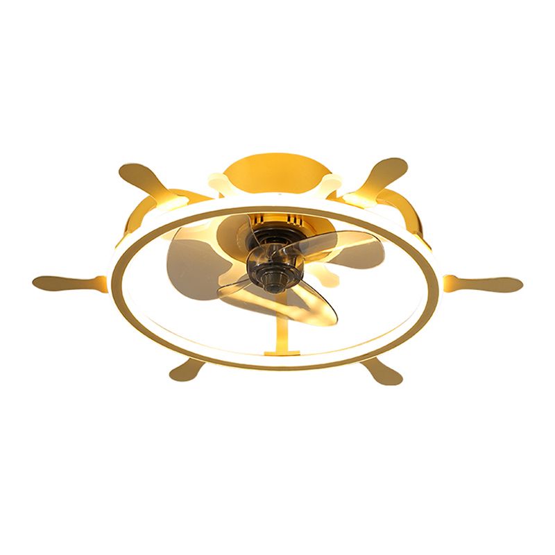 Kinderled semi -spoeling licht armatuur lusvormige plafondventilator lamp met acrylschaduw voor slaapkamer