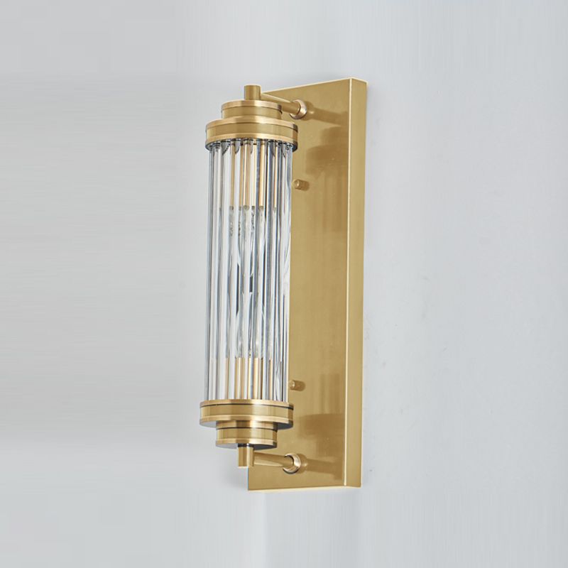 Modern Style Cylinder Shape Wall Light Crystal 2 Light Sconces for Bedroom